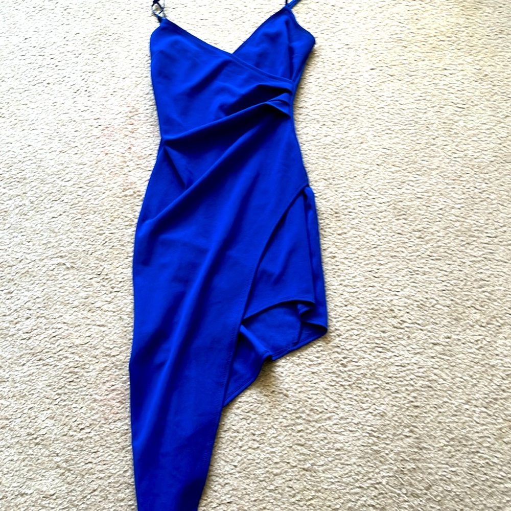Emerald Sundae Royal Blue Asymmetrical Dress